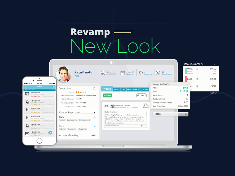 Revampcrm.com New look – January 2018 Product Update